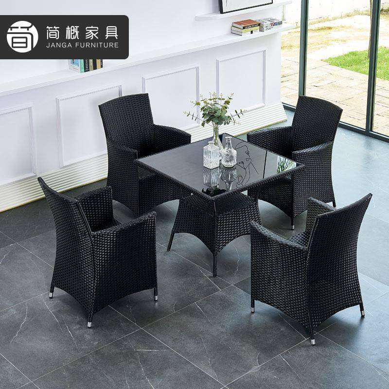 户外藤编桌椅休闲室外防水防晒藤椅家具庭院花园酒店露台桌椅组合