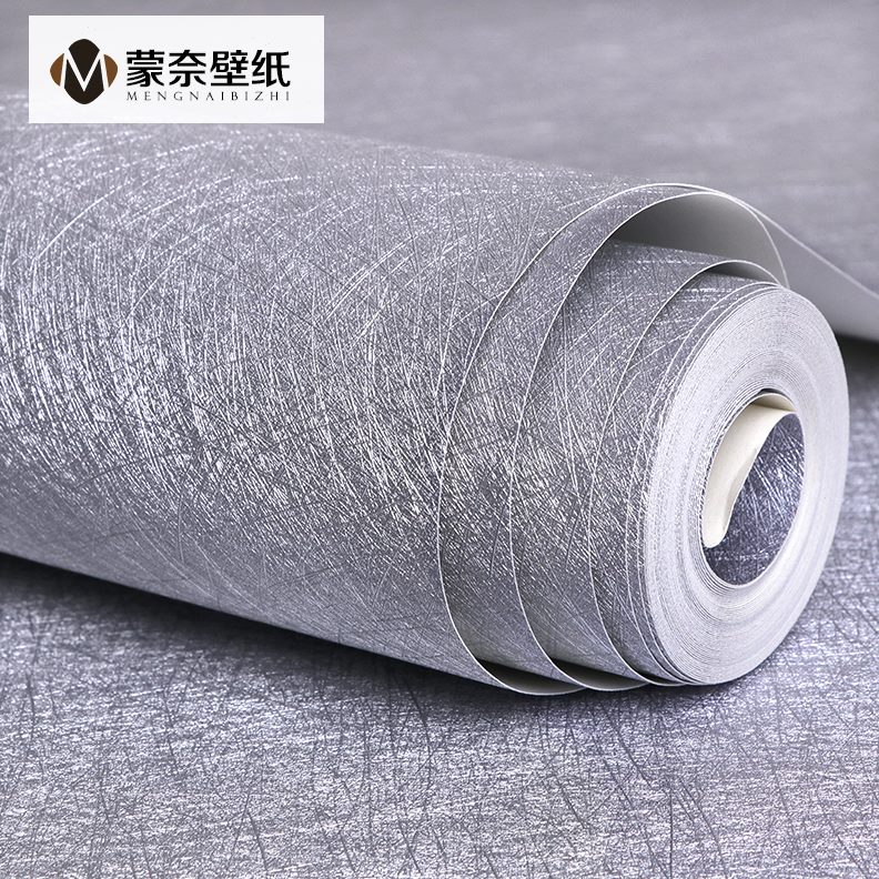 金箔素色银土金墙纸蚕丝背景墙壁纸非卧室客厅金色箔天花板自粘豪