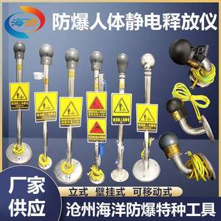 防爆人体静电释放仪不锈钢声光语音数显报警器人车一体立式壁挂式