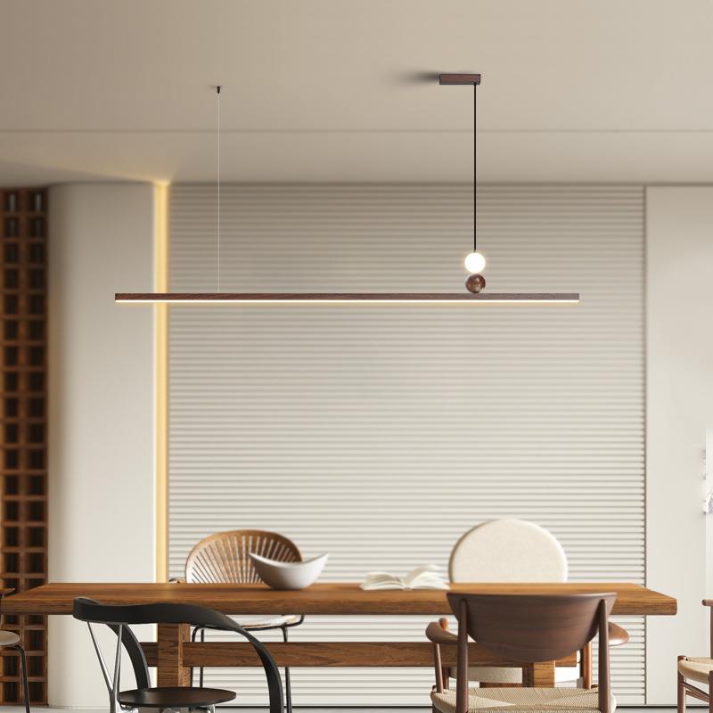 一字长条设计感餐厅吊灯意式轻奢风极简现代简约餐桌吧台中古灯具