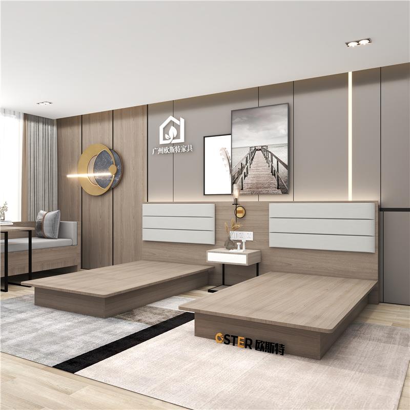 宾馆床酒店家具标间全套家具床头单双人民宿快捷客房旅馆客房专用