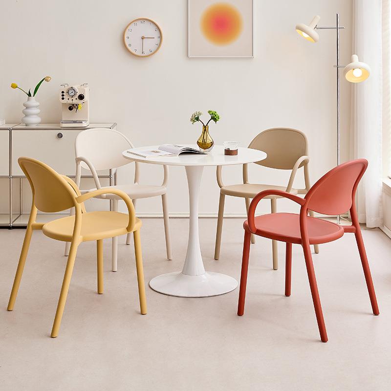 塑料椅子靠背加厚家用舒服久坐餐桌现代简约椅子稳固带扶手餐