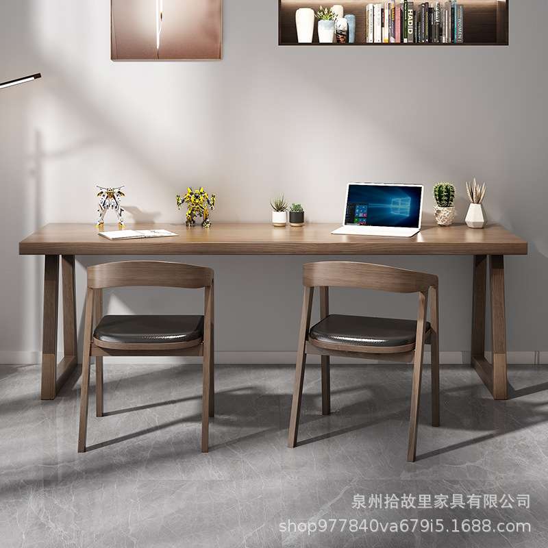 简约现代实木书桌电脑桌民宿酒店家用书房长条桌工作台办公学习桌