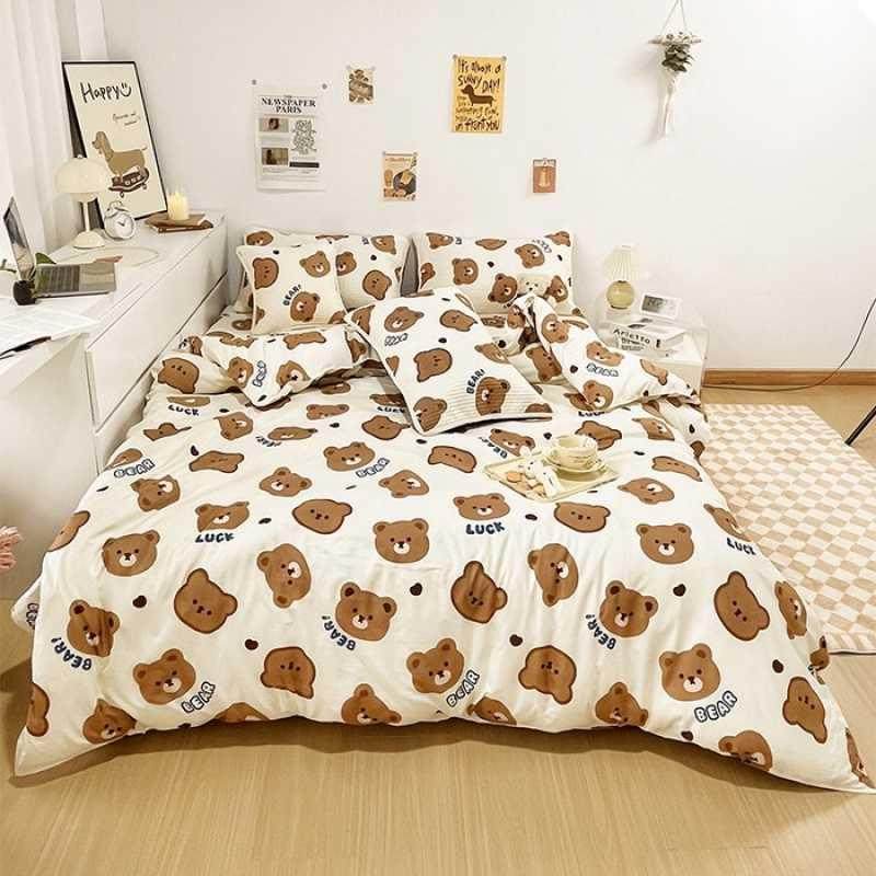 （总）拾小柒 2025新款糯糯棉水洗棉夹棉防滑床盖四件套