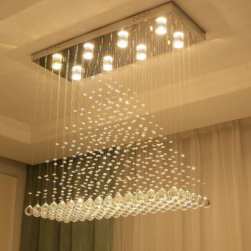 餐厅水晶吊灯现代简约家用饭厅餐桌灯创意个性吧台灯led一字长条