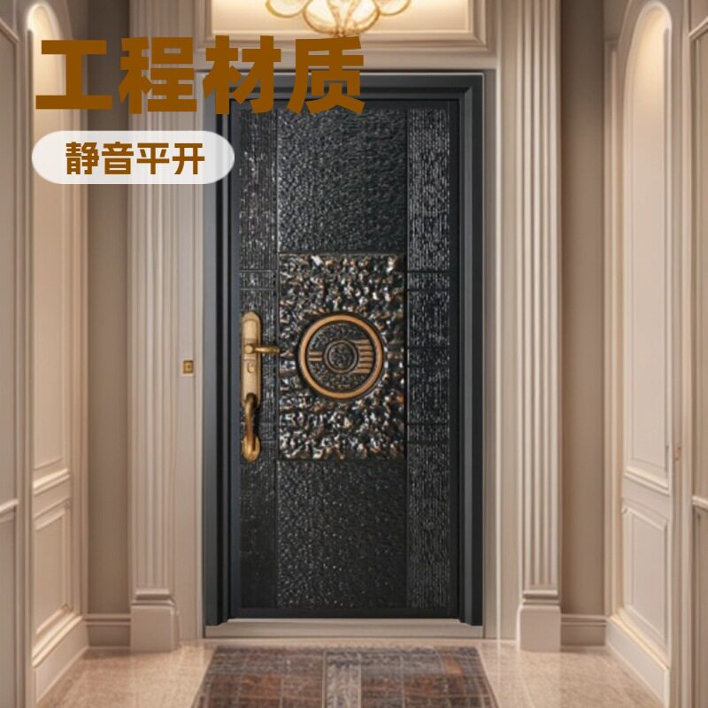 金属拉丝仿铜门厂家一手货源甲级进户门质量可靠别墅/自建房大门