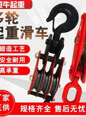 起重滑车双轮单轮电力开口吊钩式铁滑车T5T8T天轮吊装滑车