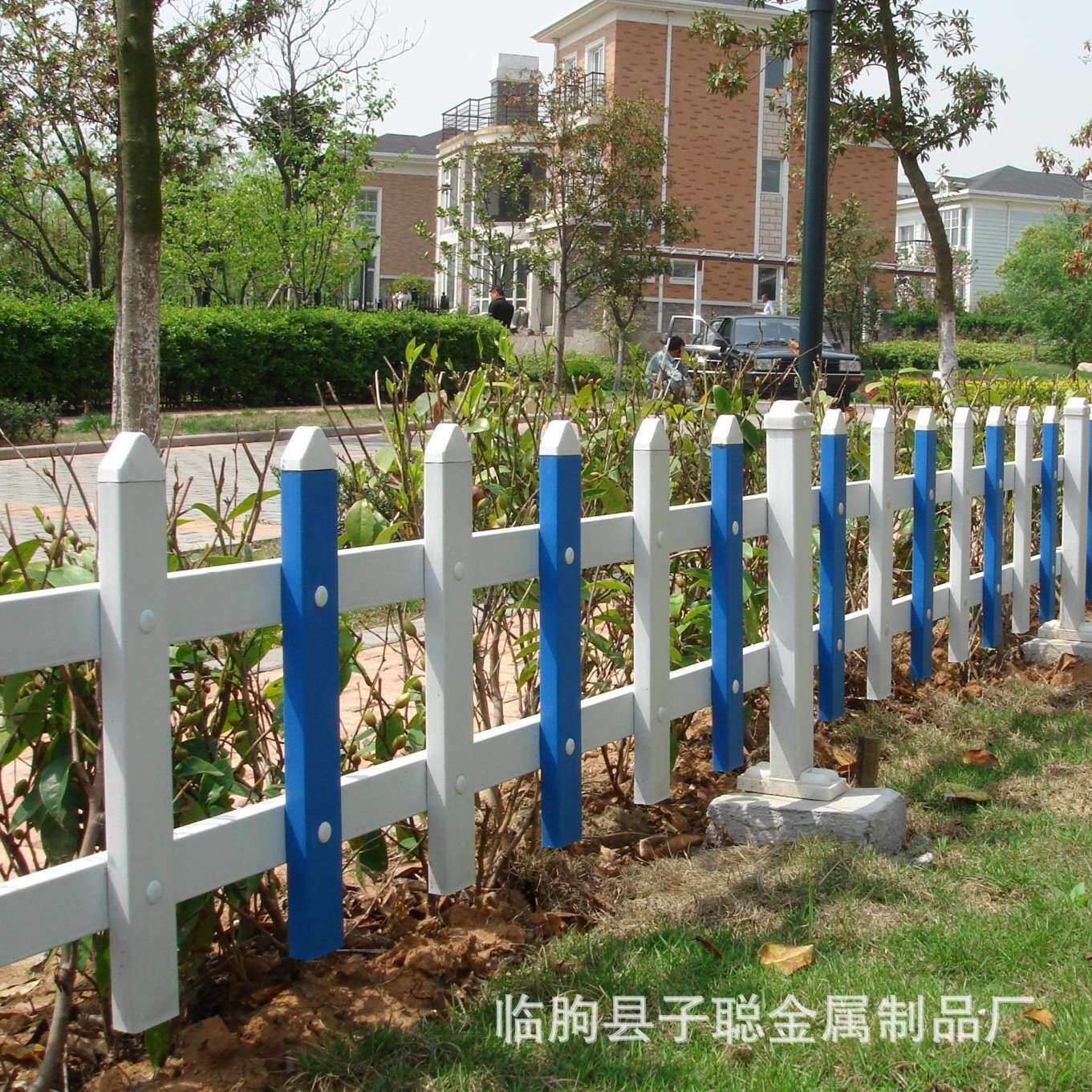 小区公园围栏绿化带白色pvc塑钢庭院园艺花坛草坪护栏钢制栅栏
