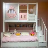 儿童床新款 实木上下铺双层床儿童双人床一体二层高低床小户型上下