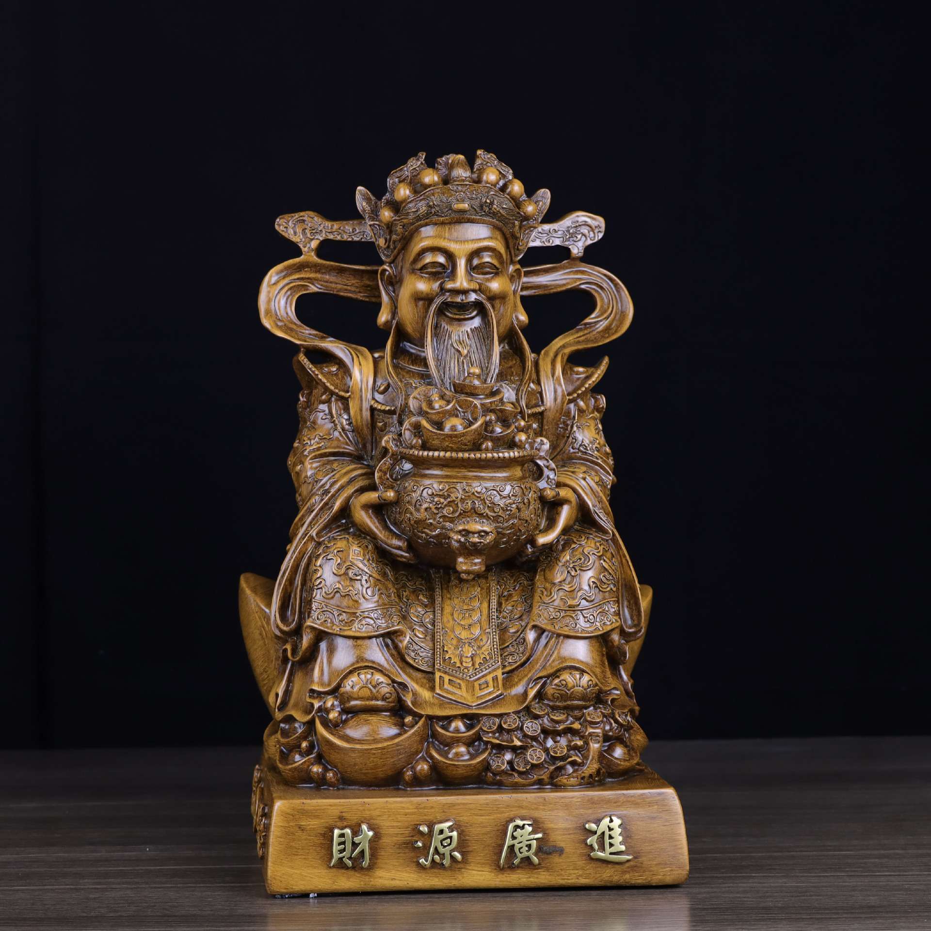 工艺品财神爷摆件文财神供奉财神像家用办公室店铺招财开业送礼