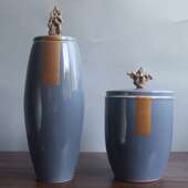 新中式 后现代禅意陶瓷山陶瓷罐子摆件酒店设计样板间书房