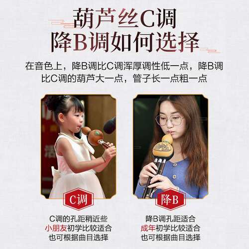 楠竹葫芦丝紫竹C调降B调初学者儿童专业演奏型成人小学生专用乐器
