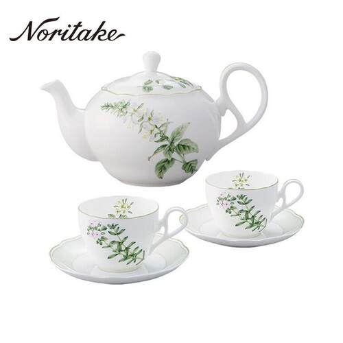 Noritake则武香草系列骨瓷咖啡杯碟套装英式骨瓷茶具精致下午茶杯
