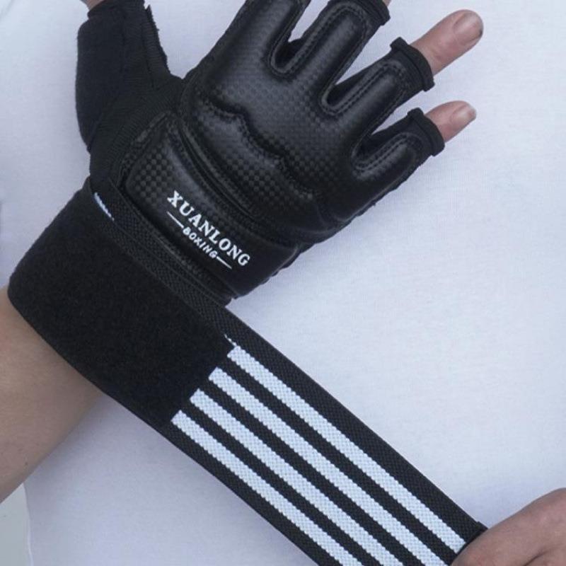 新款MMA散打拳击手套搏击女男UFC儿童训练成人打沙袋专业半指拳套