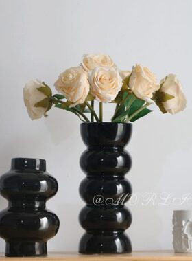 风e奶油玄关餐桌o 创意摆件客厅电视柜陶瓷花瓶x n风L陶瓷