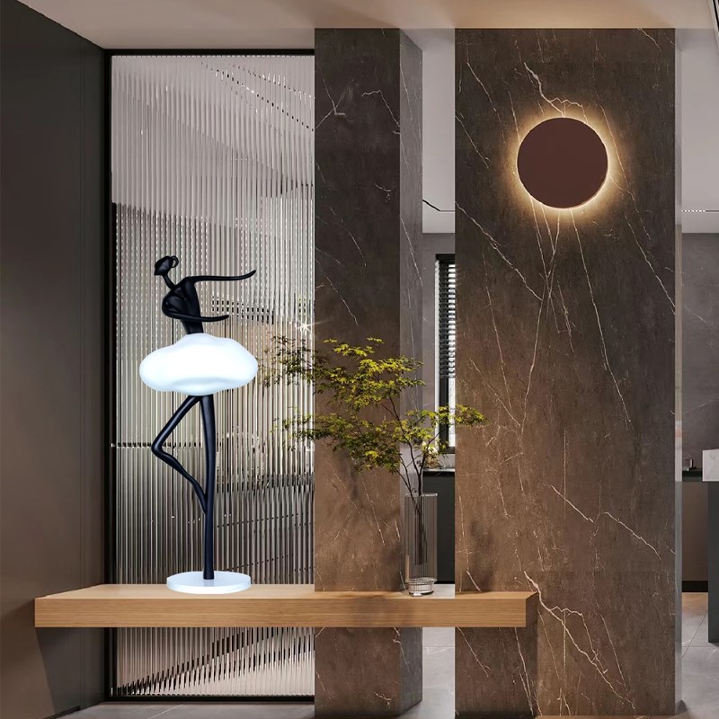 轻奢玄关芭蕾舞人k艺术壁龛大摆件客厅入户轻奢抽象落地雕塑装饰