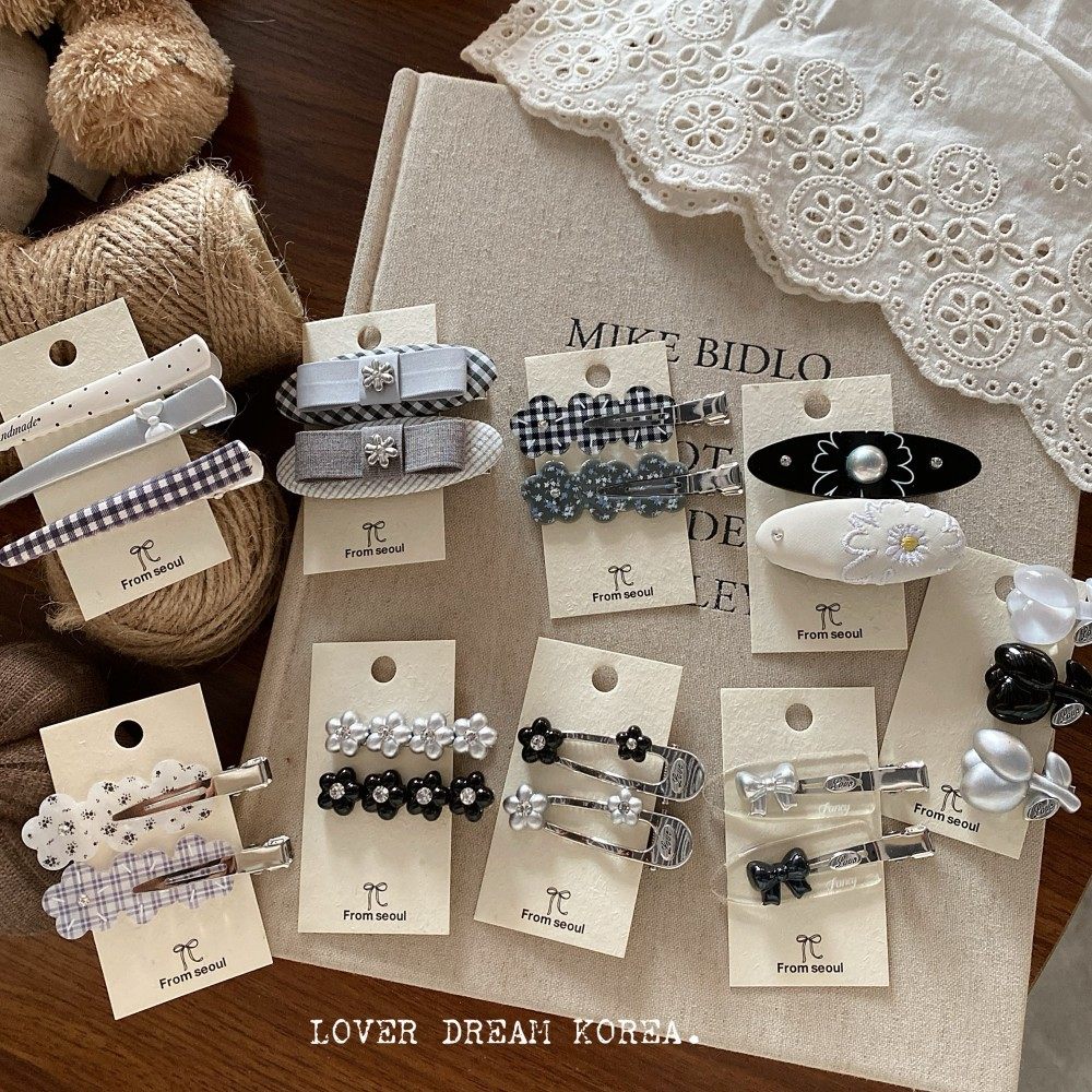 高级感黑白蝴蝶结发夹套装网红爆款立体迷你小香风树脂花朵鸭嘴夹,饰品/流行首饰/时尚饰品新,民族风发饰,淘宝优惠券,粉丝福利购,淘宝优惠卷