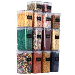 密封罐14件套厨房保鲜盒食品级PP收纳盒五谷杂粮透明塑料储物罐子