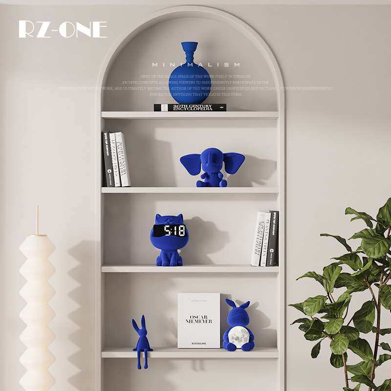 匠十三  克莱因蓝色植绒轻奢装饰品酒柜书柜小众客厅艺术品壁龛摆,3C数码配件,USB灯,淘宝优惠券,粉丝福利购,淘宝优惠卷