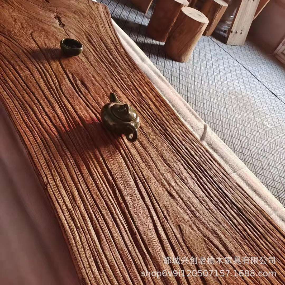 风化老榆木门板原木旧木板复古田园怀旧桌面板榆木吧台板茶台茶桌
