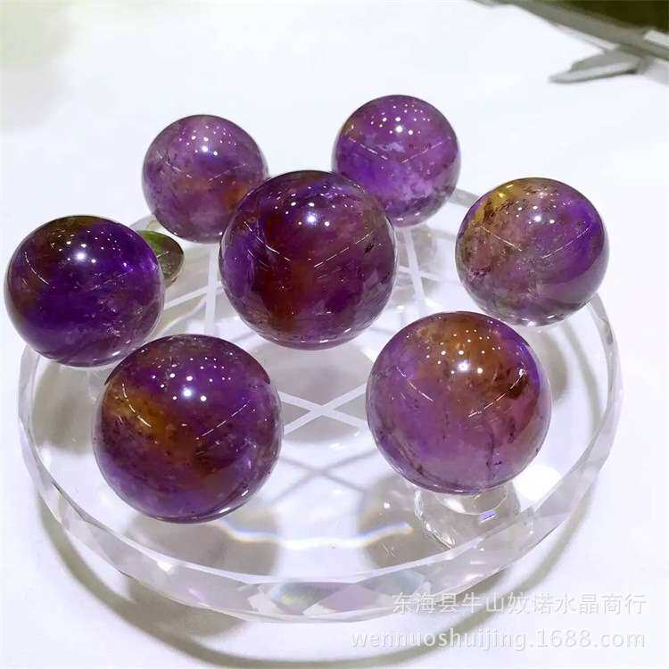 沁佩水晶  紫黄晶七星阵摆件福气纳福扬正气助财气款灵石