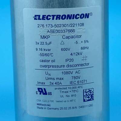 276.173-502301/221108 A5E00337666 22.5uf 600vac薄膜电容