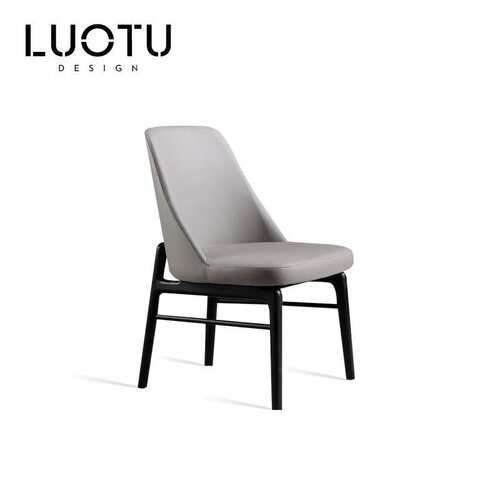意大利设计师餐椅 Leda chair 意式极简实木吃饭椅子榫卯靠背书椅
