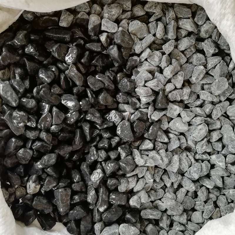 黑色碎石造景园林枯山水庭院小花盆栽卵石小日式装饰石铺面黑石子