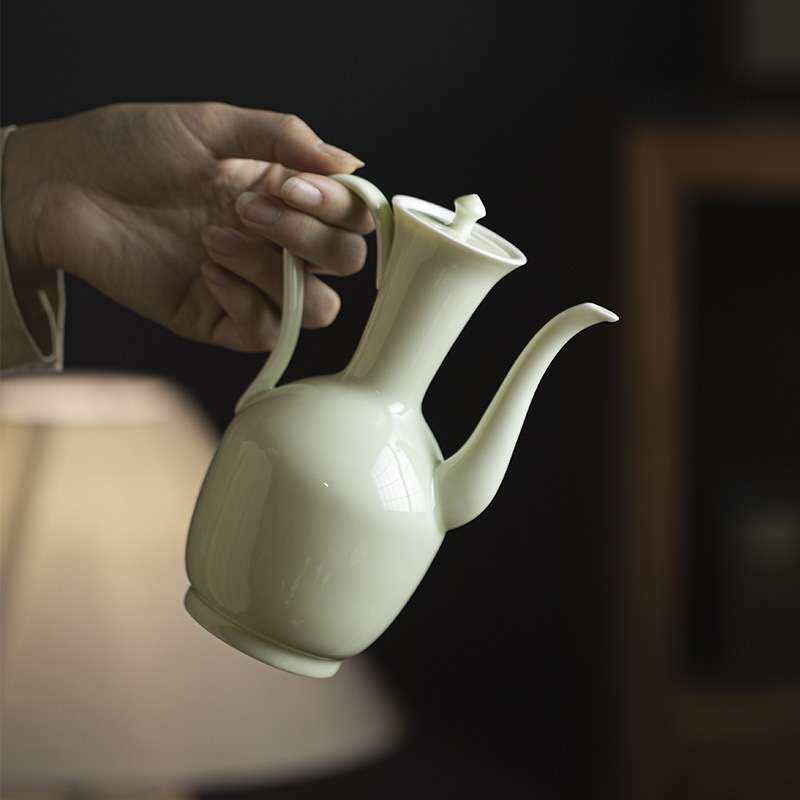 仿宋执壶整套酒具新中式陶瓷温酒器豆青釉分酒器喝酒用具厂家