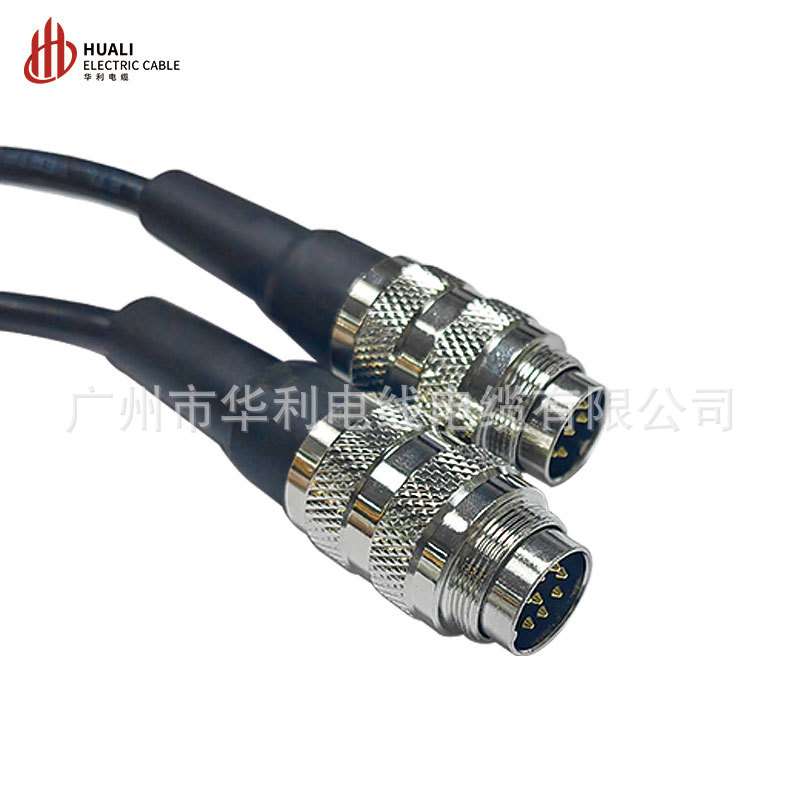 加工焊接M16航空插头带线34567P8P/14圆形连接器公头防水连接线