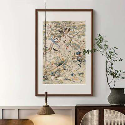 百鸟争鸣图 中国风东方美学装饰画新中式客厅玄关餐厅卧室挂画