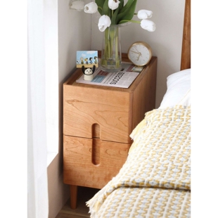 小户型全实木床头柜北欧橡木樱桃木25cm宽小尺寸卧室超窄储物柜20