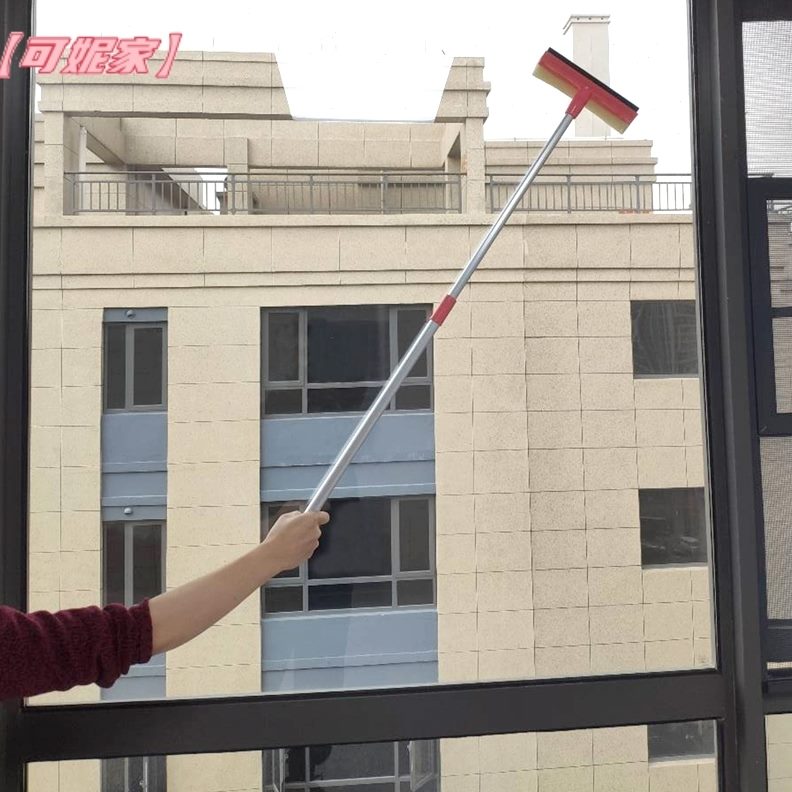 海绵玻璃清洁器玻璃擦窗器可伸缩吸水窗户刮水器家用双面手柄加长