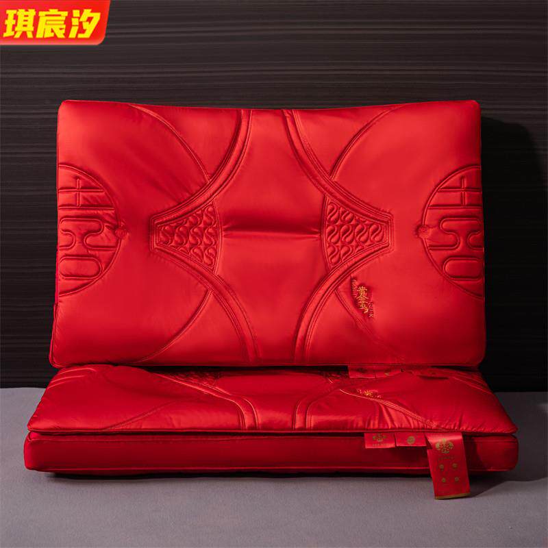 2025新款新中式乳胶婚庆枕结婚陪嫁枕头婚房送礼枕芯一对厂家