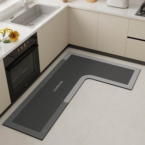 感厨房地垫硅藻泥吸水软垫L形吸油防滑可擦免洗防油耐脏地毯