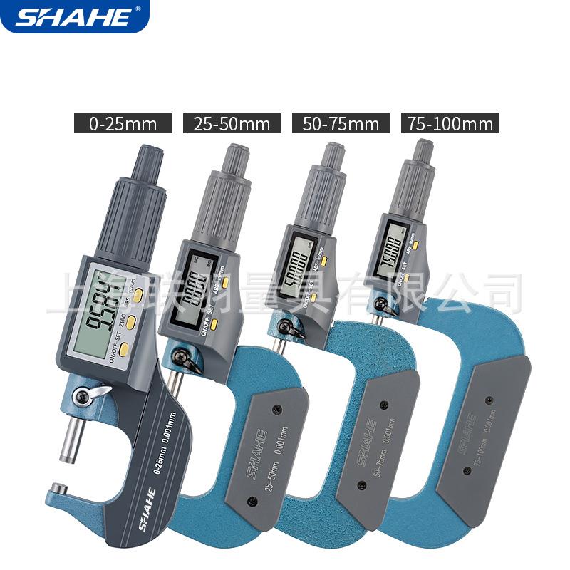 SHAHE三和电子数显外径千分尺高精度测厚仪0.001mm微米螺旋测微器