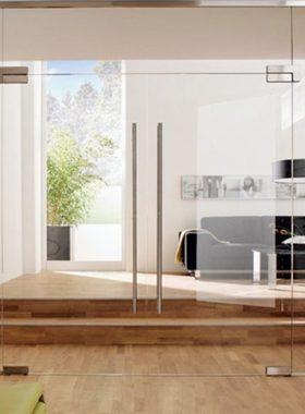 德国多玛门锁PT玻璃门配件地弹簧配件门夹无框玻璃19mm厚玻璃