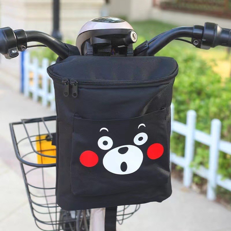 电电动脚踏车前置置物兜收s纳袋子电动自行车防水小挂包挂袋防雨