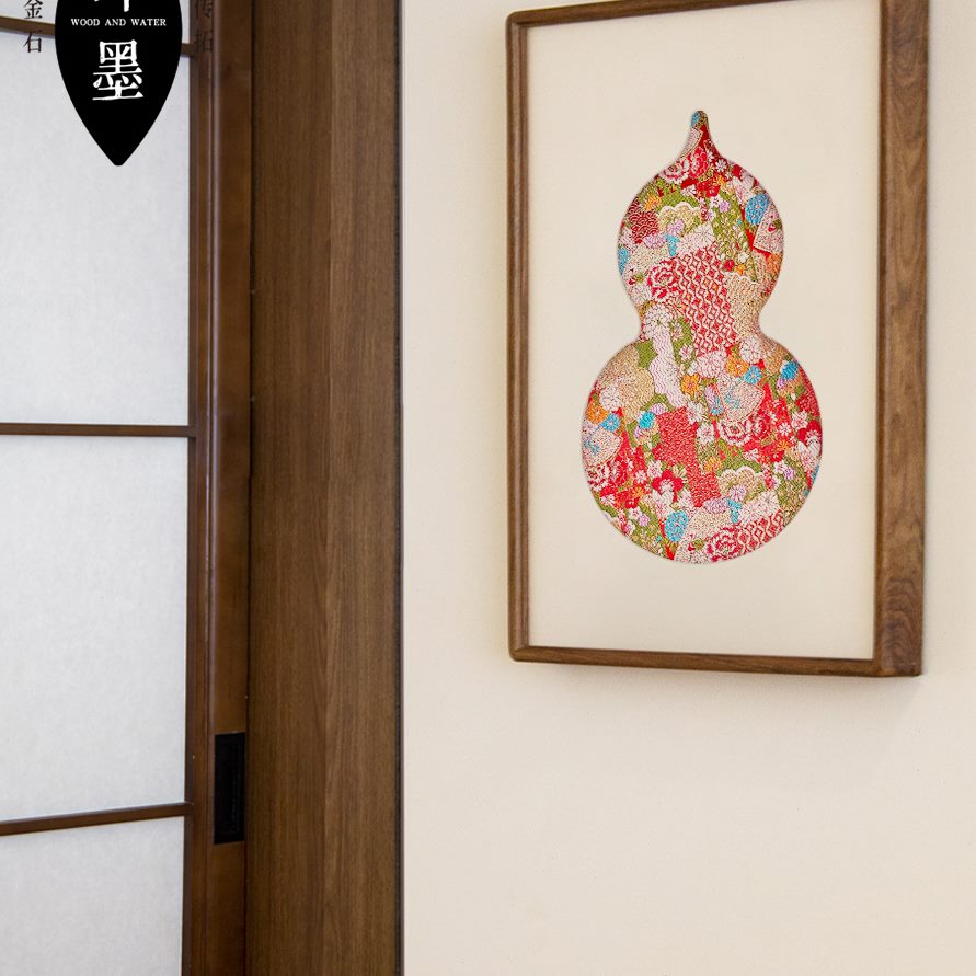 红色春节装饰画卧室多玄关禄葫芦锦绫客厅乔迁挂画刺绣竖福字福图片