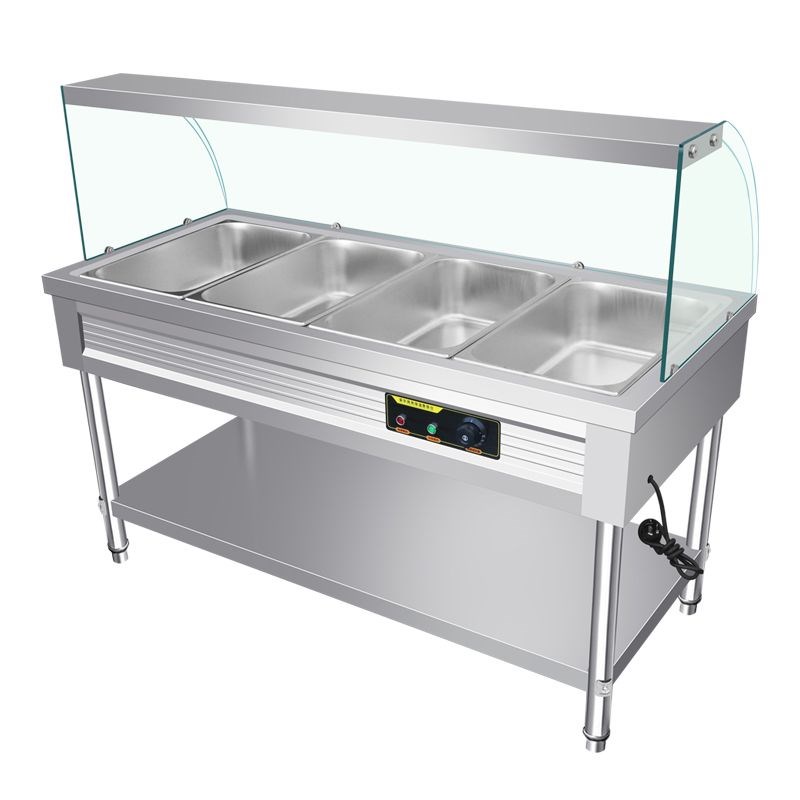 快餐保温台商用玻璃罩加热餐厅快餐车打菜汤池恒温U节能保温售饭