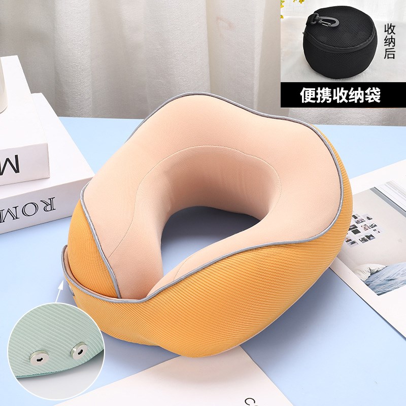 长途飞机u型枕高铁记忆q棉护颈椎枕头旅行靠枕办公室U形便携可拆