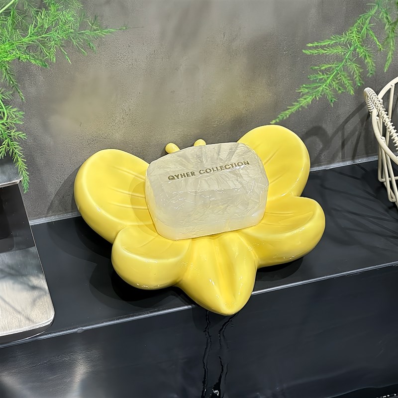 创意蜜蜂肥皂盒洗手台可爱新款收B纳陶瓷香皂架卫生间浴室香皂盒