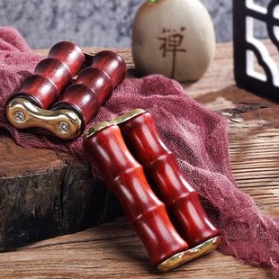 滚轮按器厂家紫光檀手部实木制手把件锻炼手指灵活性紫檀滚轮