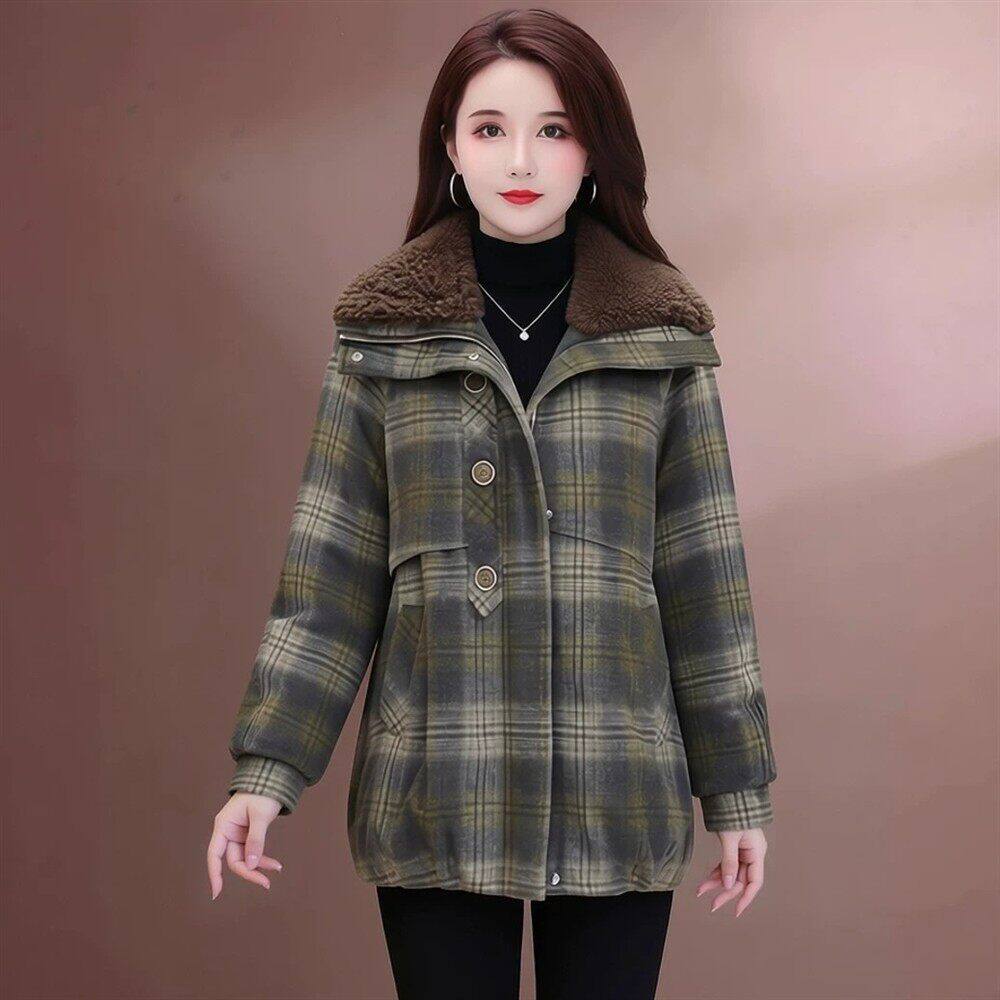 设计感时尚毛领中长款羽绒服女2026年冬季新款妈妈装加厚保暖大衣