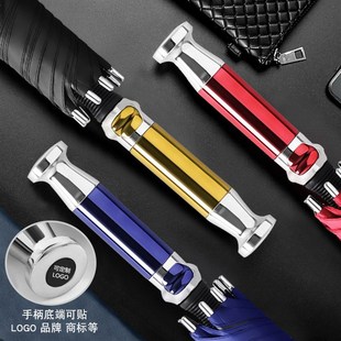 自动大雨伞直柄抗风双人三t人超大号黑胶遮阳晴雨两用男女定制LOG