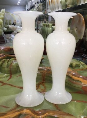 玉一对装家用平安摆件玉石阿富 富贵天然花瓶汗家具花瓶摆件饰