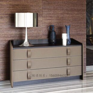 现代斗墙客厅尾卧室主卧床储物柜边柜式意六轻奢斗柜橱靠收纳柜