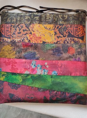 香云纱防滑坐垫套 椅垫套 手工制作 隐形拉链 40*R40cm 单面不含