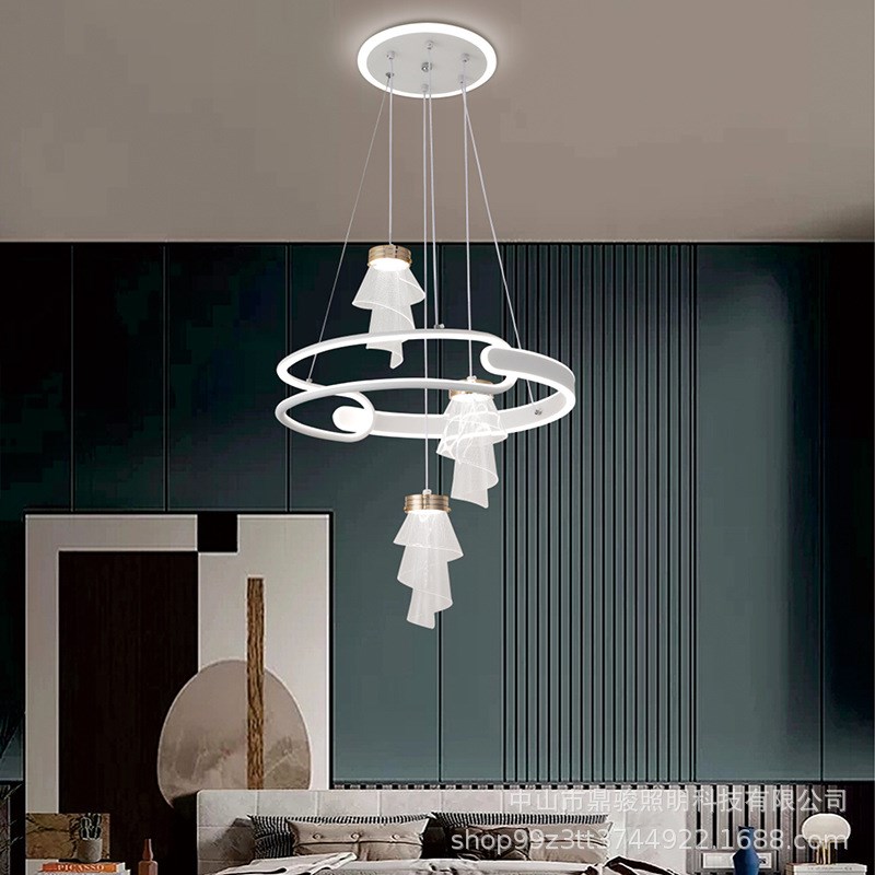 餐厅吊灯现代简约饭厅餐桌灯吧台轻奢卧室吊灯R奶油风格中山灯具