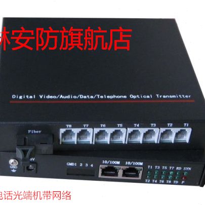 1路八路8路言光端机电话网络加光端机电话光端机语PC网络1路M+